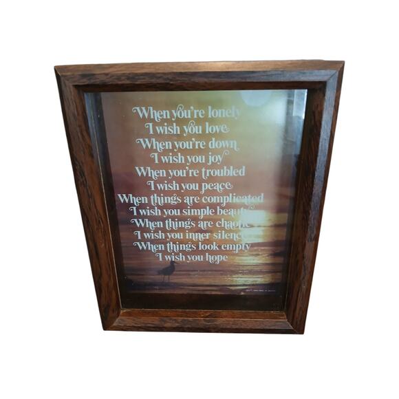 Vintage 80s Shadowbox Picture Inspirational Gift 8x10 - Picture 1 of 6